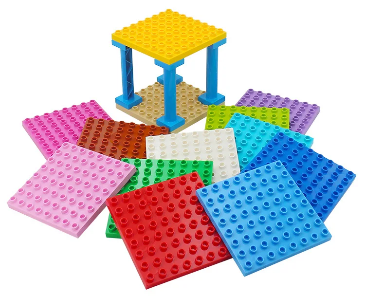 8x8 точек Diy строительные блоки двухсторонняя Базовая пластина аксессуары совместимы с Duploed Baseplate игрушки для детей детские подарки