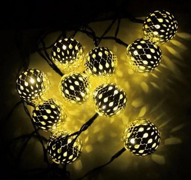 

Moroccan Solar LED String Light Outdoor Garden Party Decoration Fairy lamp ball