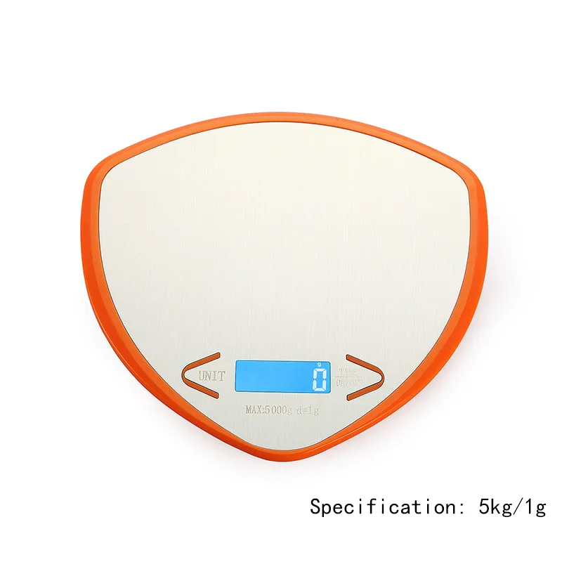 orange 5 кг/1 г кухонные весы цифровые пищевые портативные весы с светодиодный дисплеем с подсветкой с защитой многофункциональные - Цвет: orange