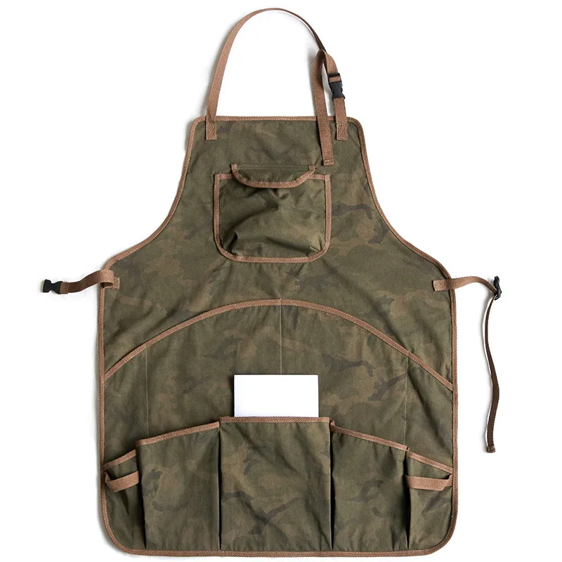 

Камуфляжный Карманный Фартук для кофе, Регулируемый Женский фартук, кухонные аксессуары, аксессуары для выпечки и приготовления пищи, нагрудники для уборки дома 46475