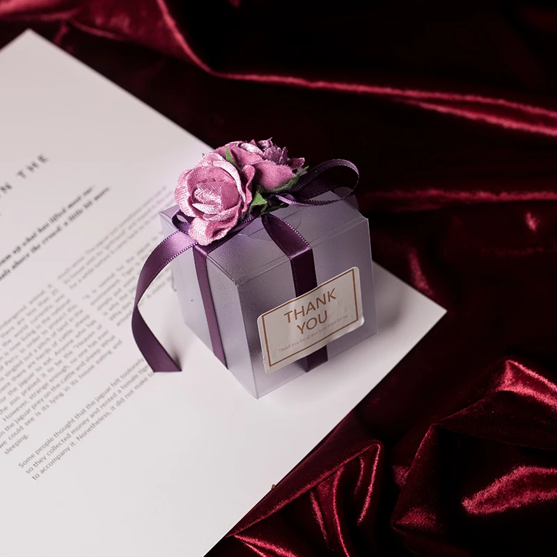 Пластиковая прозрачная коробка конфет милая Свадебная подарочная спасибо