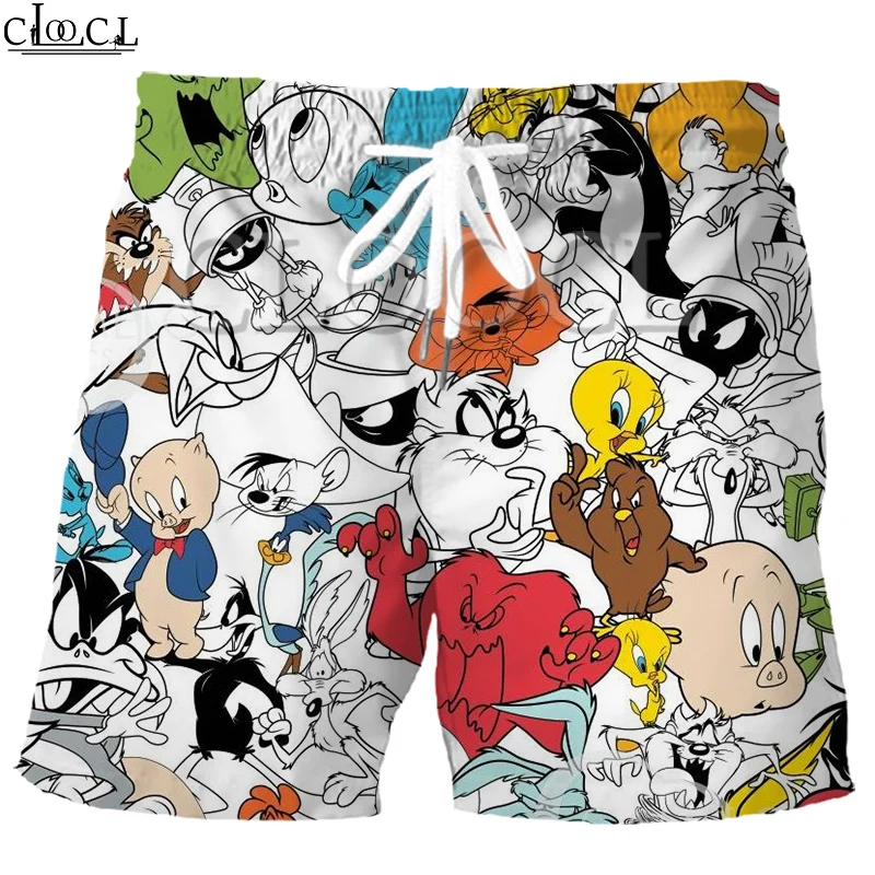 Шорты CLOOCL мужские с мультипликационным принтом Багз Банни эластичные модные