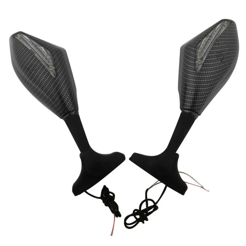 Зеркало заднего вида из углеродного волокна со светодиодным сигналом для