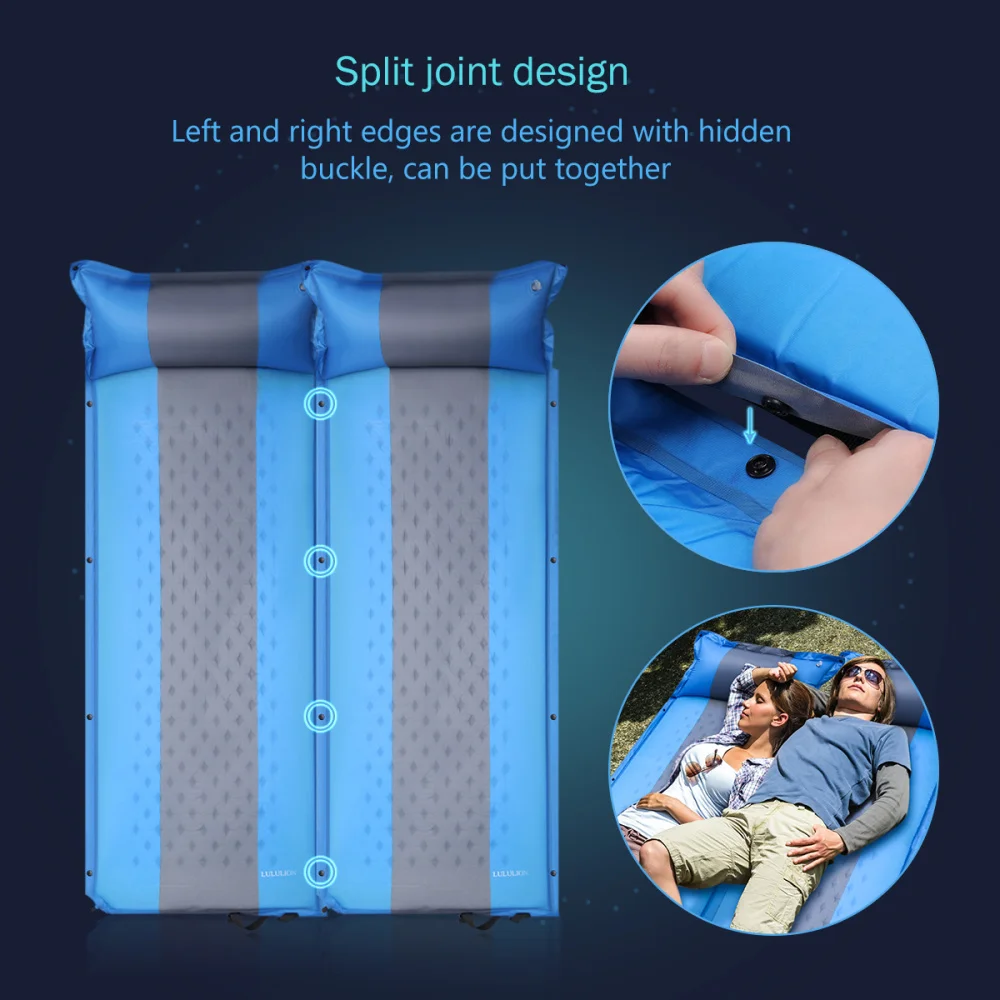 

LULULION Portable Inflating Sleeping Pad Compact Lightweight Camping Sponge Padding Mattress for Hiking Outdoor Activities 3CM