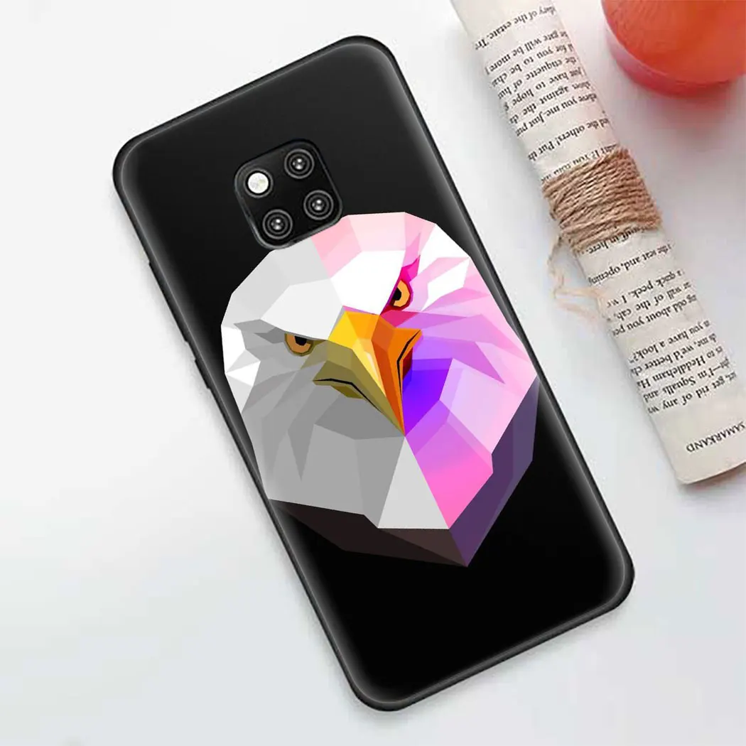 Soft silicone Cover for Huawei Honor 8 9 10 Lite 9X 20 Pro 7X 8A 8X 8C 20S Note Black Phone Case Eagle Animal | Мобильные телефоны