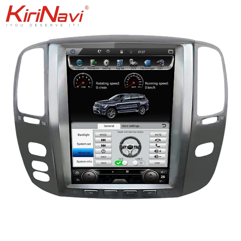 

KiriNavi 12.1" 1 Din Android 9.0 Car Radio Automotivo For Lexus LX470 Toyota Land Cruiser 100 Car Dvd Player Auto GPS Navigation