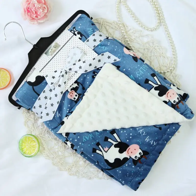 Детское фланелевое одеяло для новорожденных теплые пеленки с флисовой