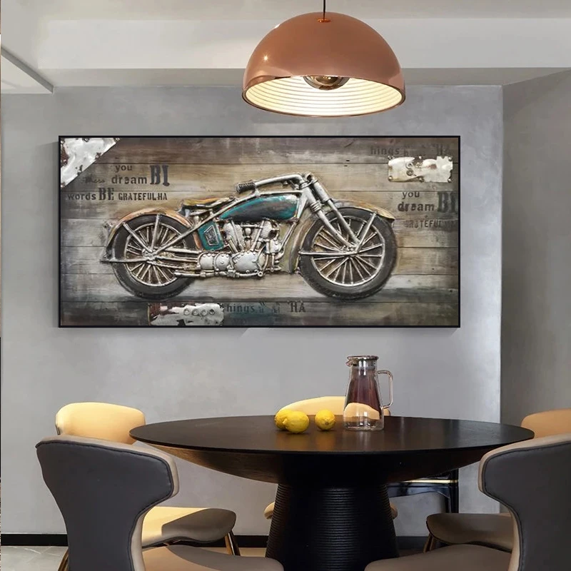 Мотоцикл ретро холст художественные плакаты картины Домашний Декор гонки