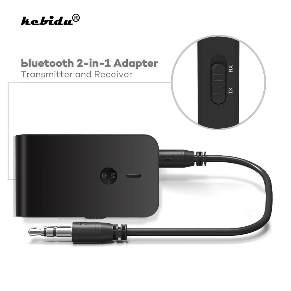 

Kebidu 2 в 1 беспроводной Bluetooth 5,0 передатчик приемник адаптер для аудио динамика ТВ наушников ПК
