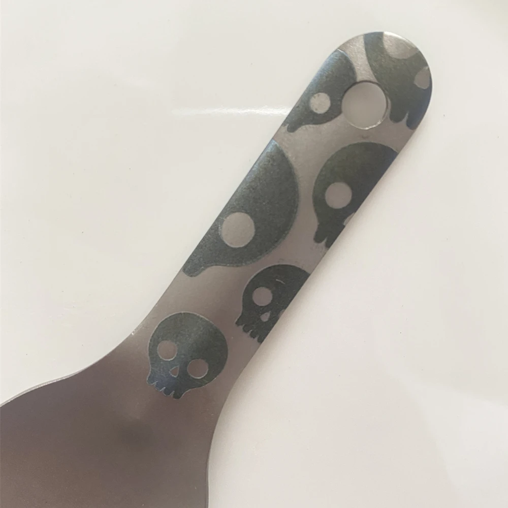 Персонализированная лазерная гравировка черепа портативная маленькая ложка из