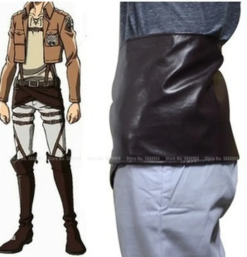 Японский аниме Атака Титанов Косплей Костюм Eren Jaeger Кожаная Мини Юбка Пояс Mikasa