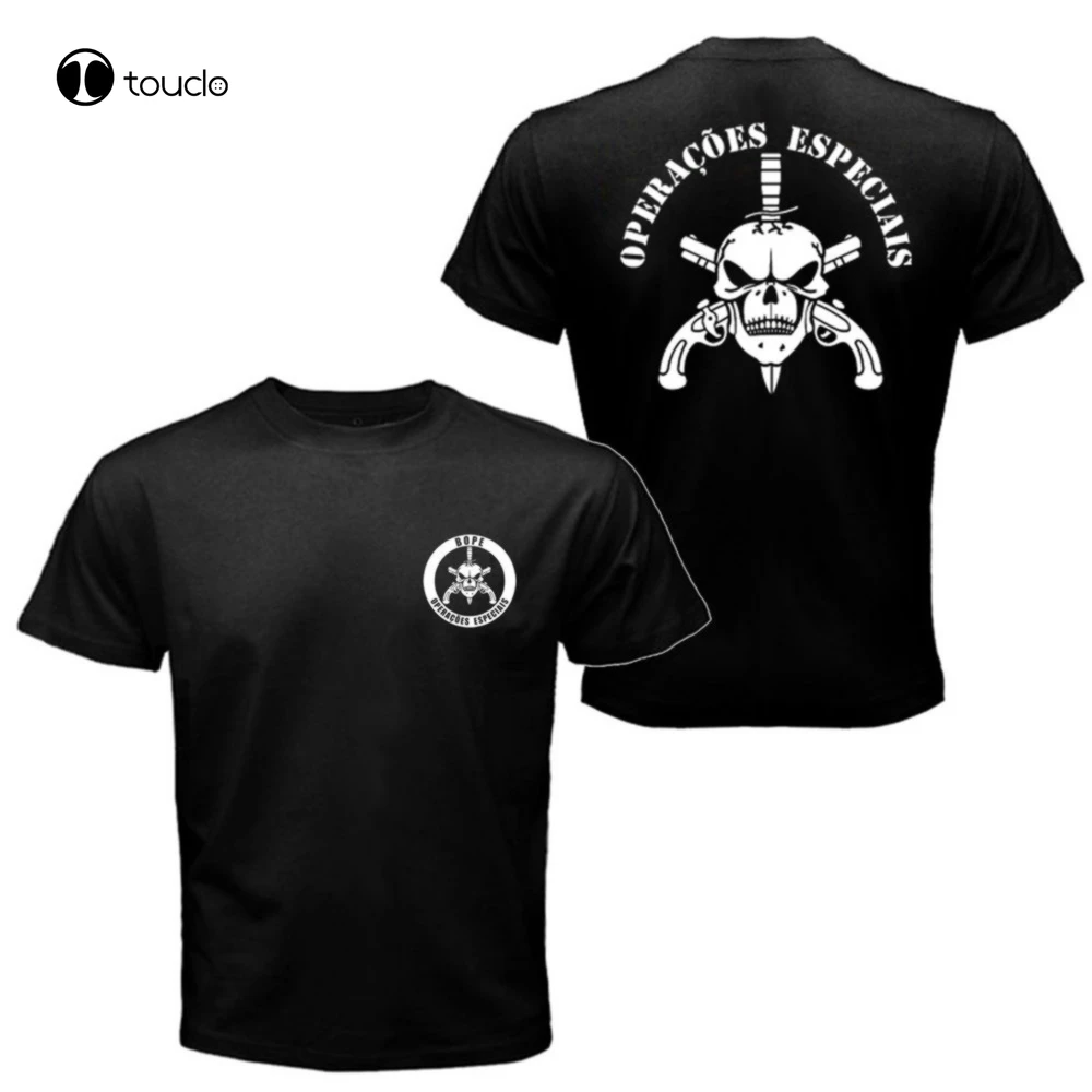 

Новинка, футболка Bope Tropa De Elite, футболка с принтом спецполиции в бразильском стиле, Мужская футболка стандартного размера США