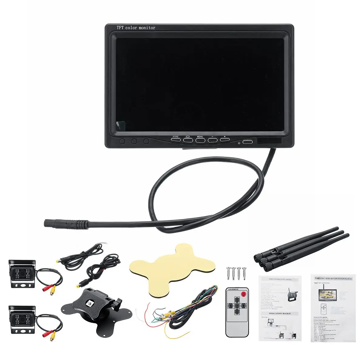 " Беспроводной автомобильный монитор TFT lcd заднего вида для HD монитора камеры для грузовика камеры поддержка автобуса DVD Камера заднего вида