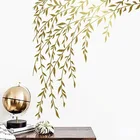 Большой Листья ветки запасами ивовых Деревьев стены Стикеры детская комната ветви джунгли Лесной камуфляж дерево наклейка на стену Спальня Гостиная виниловые обои Декор