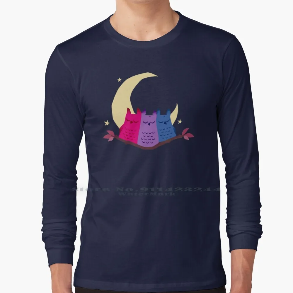 Футболка бисексуарная из 100% хлопка с совами бисексуалом