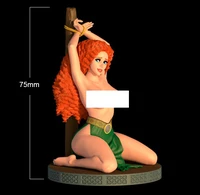 124 75mm resin model cartoon slave girl figure unpainted no color rw 292