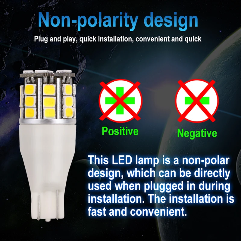 12V Чрезвычайно яркий T15 W16W 921 SMD белый Автомобильный светодиодный фонарь с защитой