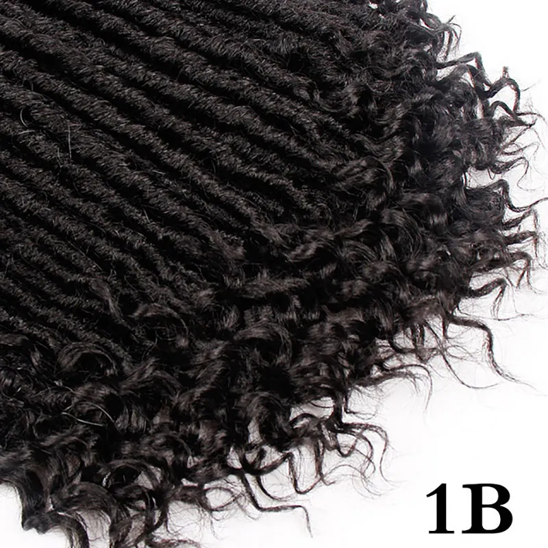 Активные искусственные локоны в стиле Crochet косы 16 20 дюймов мягкие натуральные кисти для макияжа, мягкие синтетические волосы для наращивания 24 Подставки/пакет Богиня замки - Цвет: # 1B