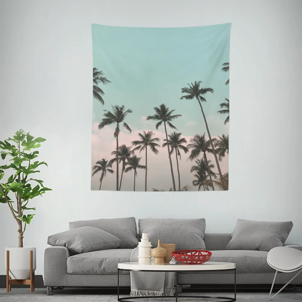 

Coconut Trees Wall Tapestry For Home Dorm Boho Decor Wall Cloth Tapestries Hippie Yoga Mat Carpet Tapestry Wall Hanging Tapiz