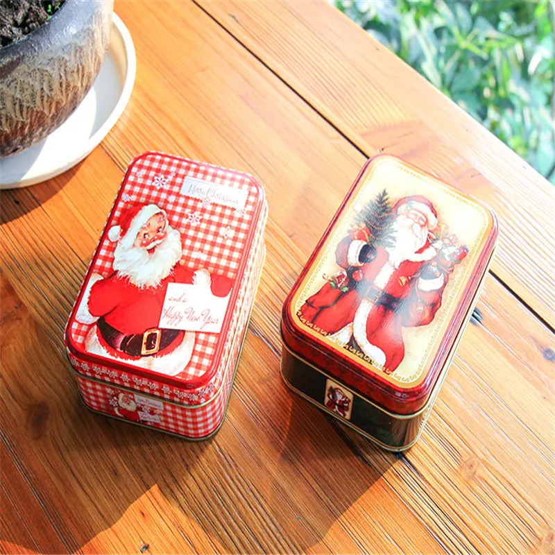 Рождество мультфильм хранения жестяная коробка для конфет Конфеты банка
