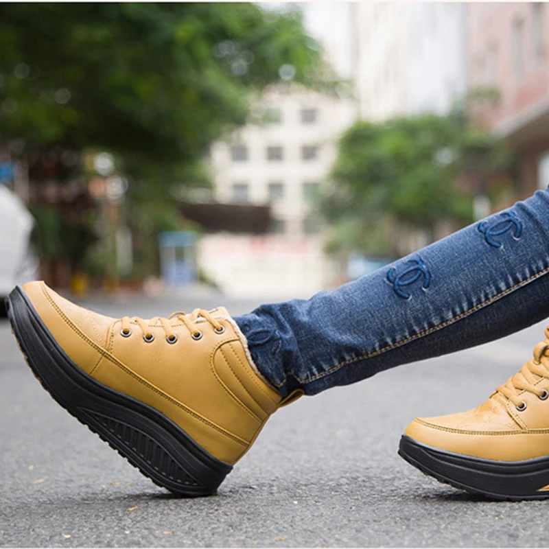 Fujin/женские ботильоны Короткие теплые ботинки с Плюшевым Мехом Женская обувь