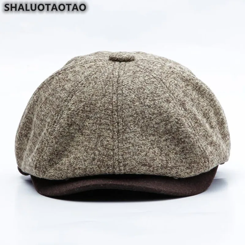 

Качественные шерстяные/фетровые береты SHALUOTAOTAO для мужчин и женщин, осенне-зимняя модная термошапка художника, винтажная спортивная шапка д...