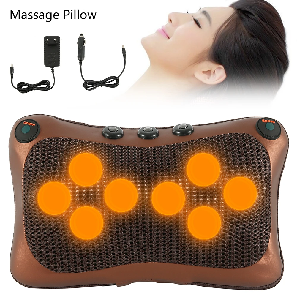 

Прямая поставка, Массажная подушка для шеи, Массажная подушка для спины с глубоким нагревом, шиацу, разминание для шеи, плеч, облегчение мыше...