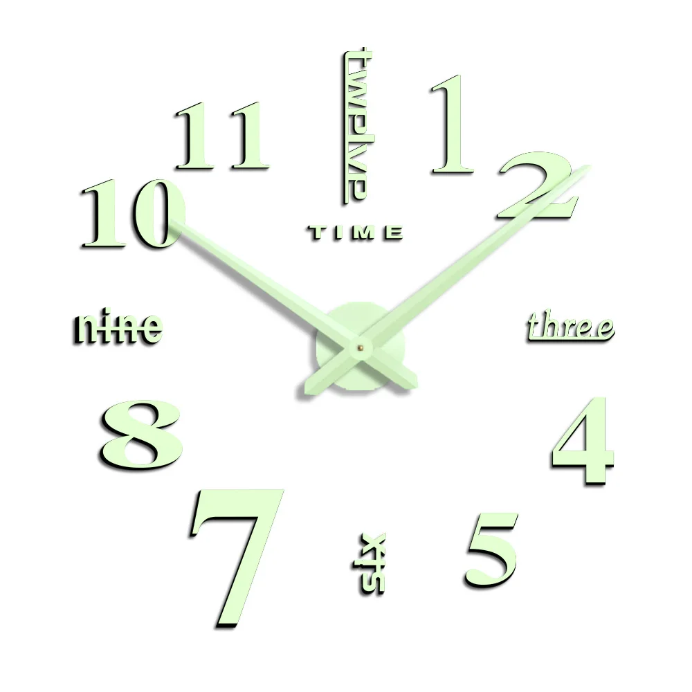 Светящиеся Популярные креативные большие Daylighting DIY настенные часы Современная