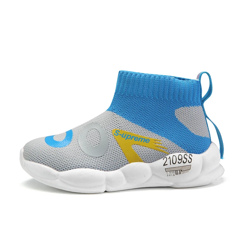 hui lan Популярные кроссовки для маленьких мальчиков, высокие детские носки, обувь для девочек, дышащие кроссовки унисекс для малышей, детская обувь для девочек - Цвет: hui lan