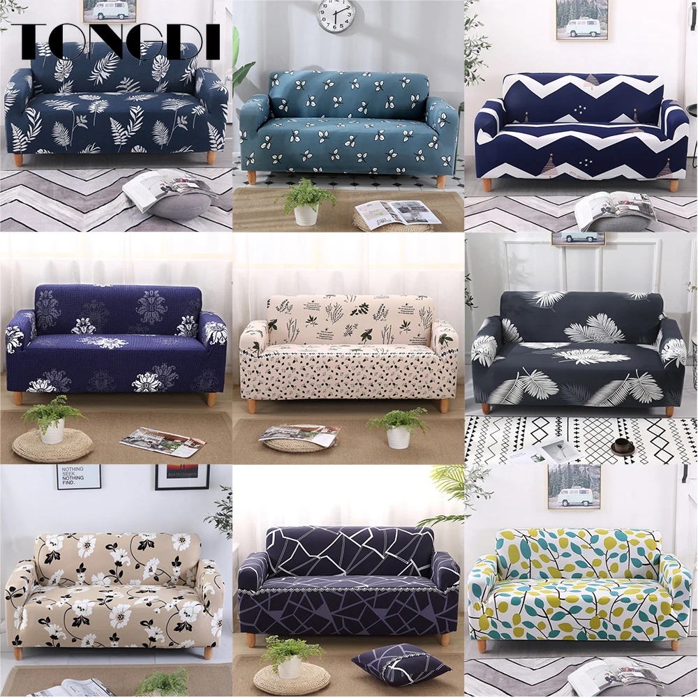 

TONGDI Printing Elastic Sofa Cover Soft Elegant Modern Stretch Luxury Decor Slipcover Couch For Home Parlour Living Room Bedroom