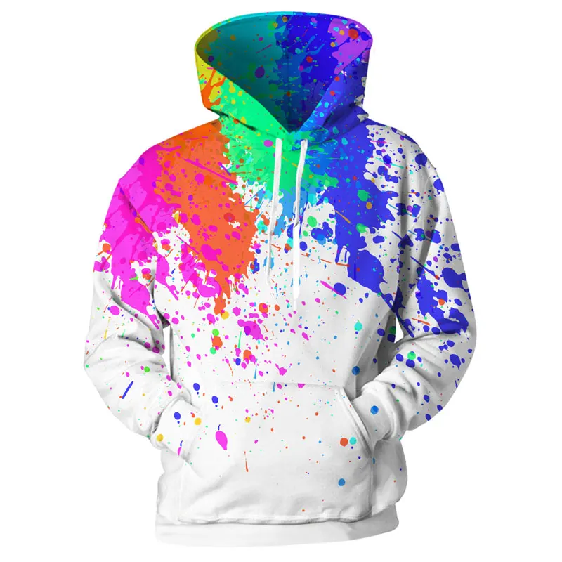 

2021 new 3D hoodie boys and girls painted spots 3D printed long-sleeved hat sweatshirt street pullover tops