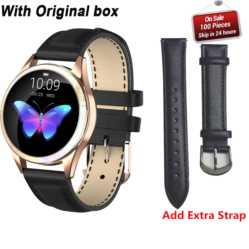 add extra strap KW20 женские Смарт-часы, модный прекрасный браслет, монитор сердечного ритма, мониторинг сна, умные часы для IOS Android PK H8 S3 KW10, ремешок - Цвет: add extra strap