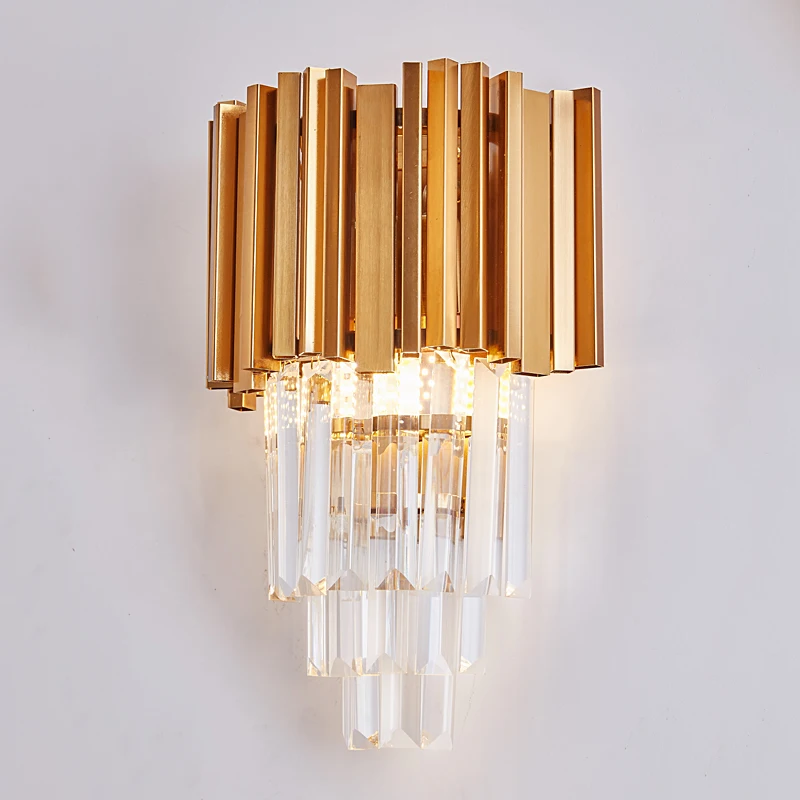 Современные Настенные светильники FKL Кристальные лампы золотого цвета для
