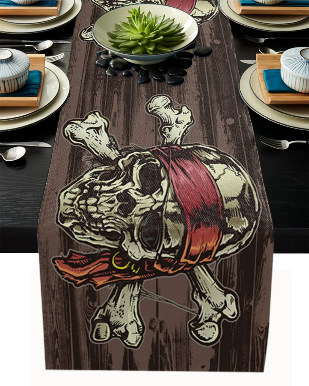 

Pirate Skull Table Runner Modern Wedding Decorations Dinning Table Runners Placemat Christmas Decorations