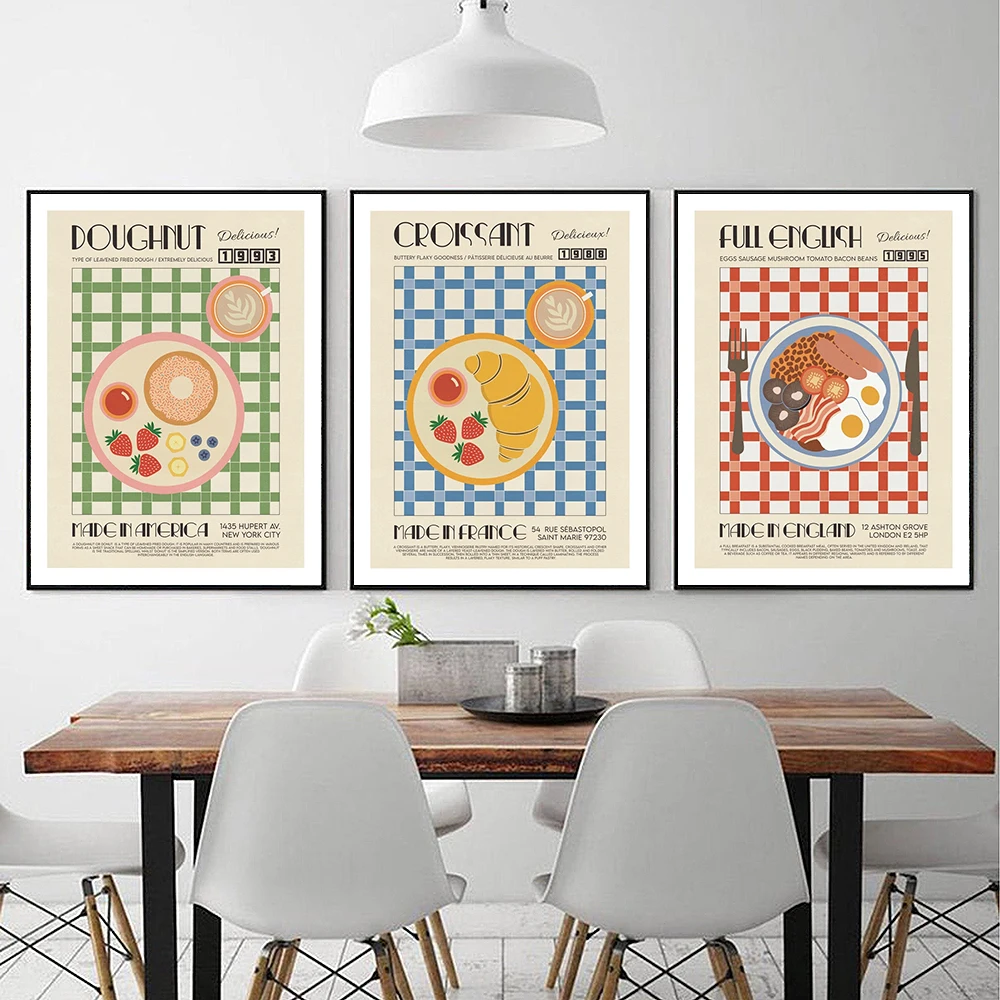 

Japanese Korean Foods Wall Art Print Picture Cartoon Cooking Noodle Breakfast Kimchi Sushi Poster Canvas Painting Kitchen Decor