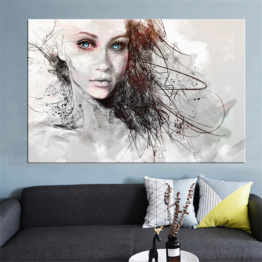 

Abstract Sexy Canvas Painting Women Portrait Poster Wall Art Pictures Modern Home Decoration for Bedroom Unframed Canvas Print