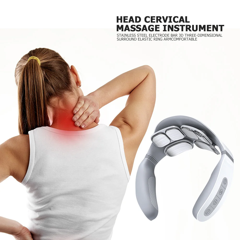 

Cervical Massager Remote Control Neck Protector Six-Head Electric Pulse Shoulder Massager Rechargeable With Remote Control