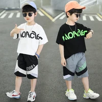 tracksuit for kids childrens clothing suit boys summer short sleeve two piece suit fashion korean teenage outfits 8 10 12 year