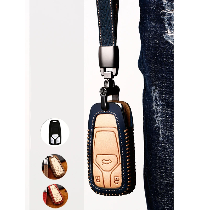 1 шт. автомобильный смарт-брелок для ключей из натуральной кожи | Автомобили и