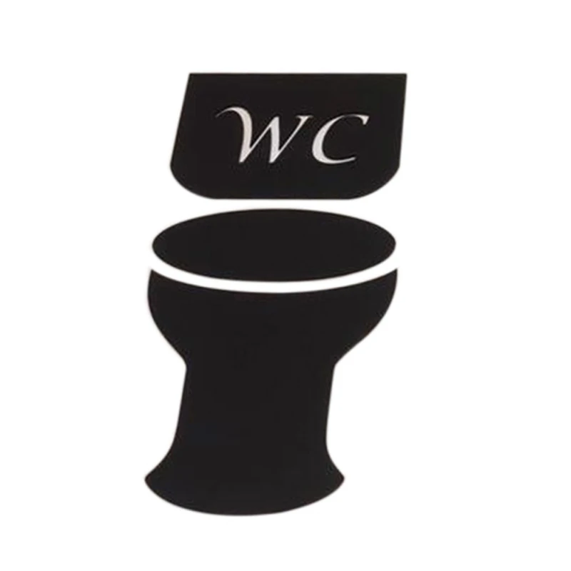 Горячие DIY зеркальные настенные наклейки для туалетной двери знак/WC налет 3D