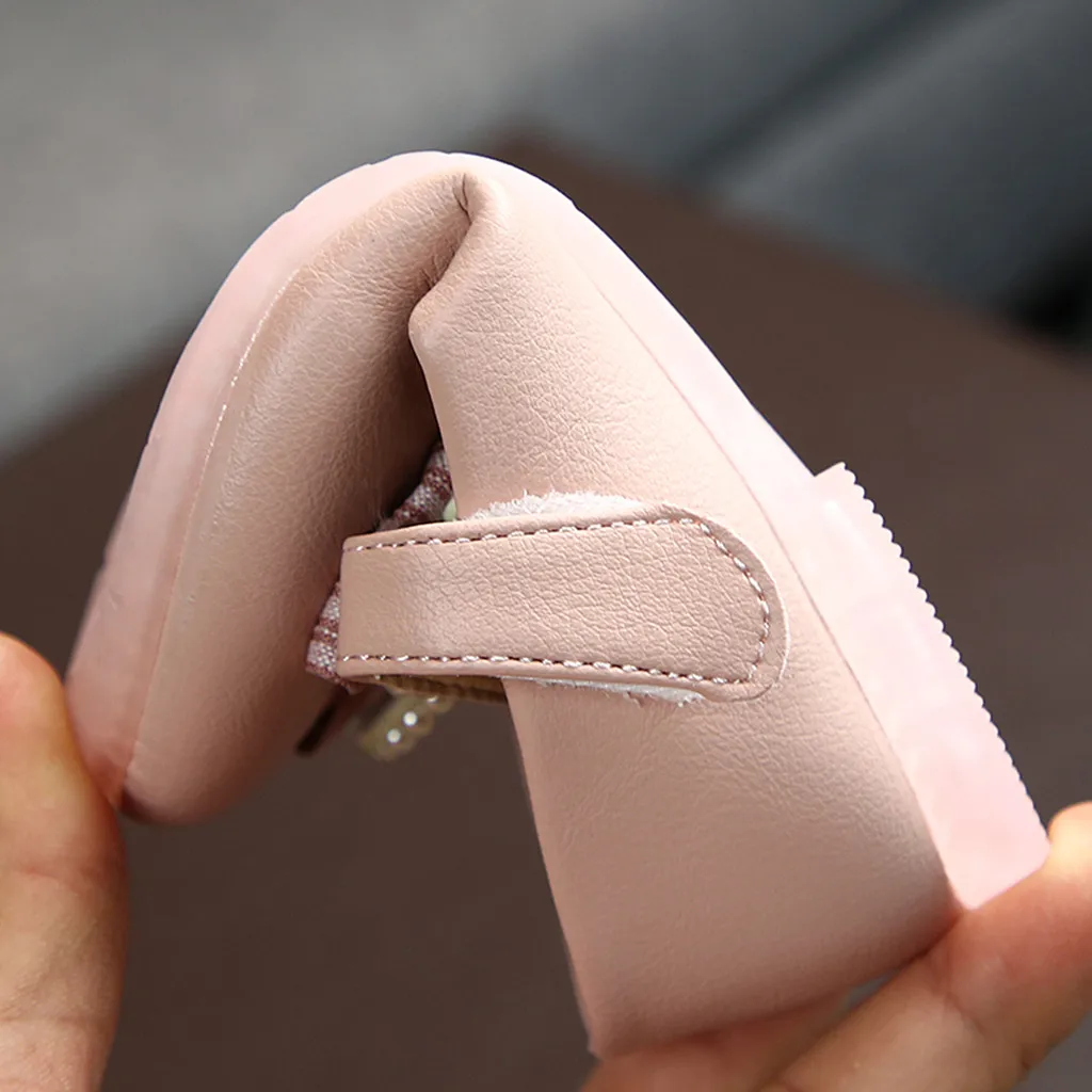 Элегантные тонкие туфли принцессы с бантом и жемчугом для маленьких девочек