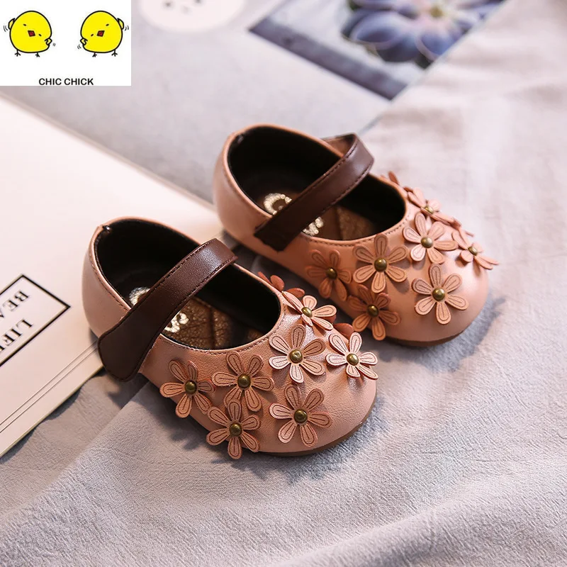 Детская кожаная обувь принцессы для девочек мягкая подошва маленьких 1 2 лет