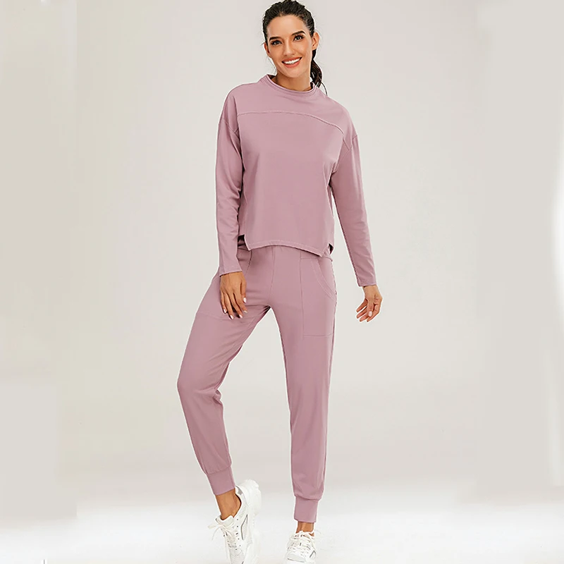 Осень зима новинка женская спортивная одежда спортивные топы штаны комплект из 2 предметов для йоги