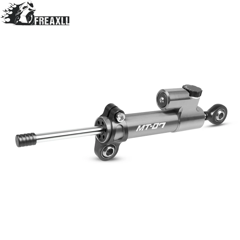Black-Gray Мото CNC мотоцикл рулевой демпфер Стабилизатор Линейный Обратный контроль безопасности для Yamaha 07 MT 07 mt07 FZ07 FZ 07 - Цвет: Black-Gray