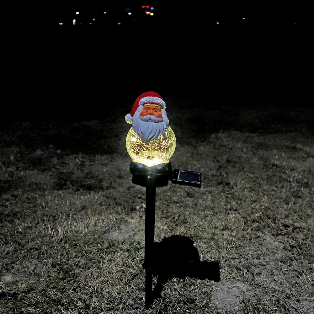 

10LED Solar Outdoor Garden Crackle Glass Starry Lamp Ground Plug Light Waterproof Christmas Decorative Courtyard Landscape Lawn