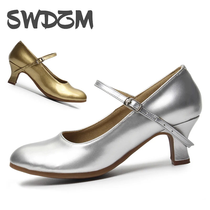 

Кроссовки SWDZM женские для латиноамериканских танцев, мягкие туфли на среднем каблуке 5 см для девушек, Современные бальные туфли для танго и ...