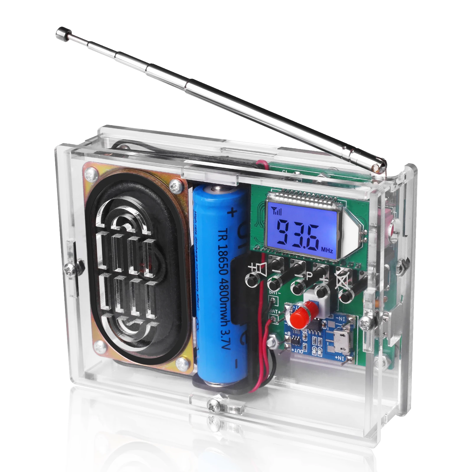 DIY Electronic Kit FM Radio Receiver Module 76-108MHz DIY Radio Speaker Kit Frequency Modification LCDDisplay Soldering Practice