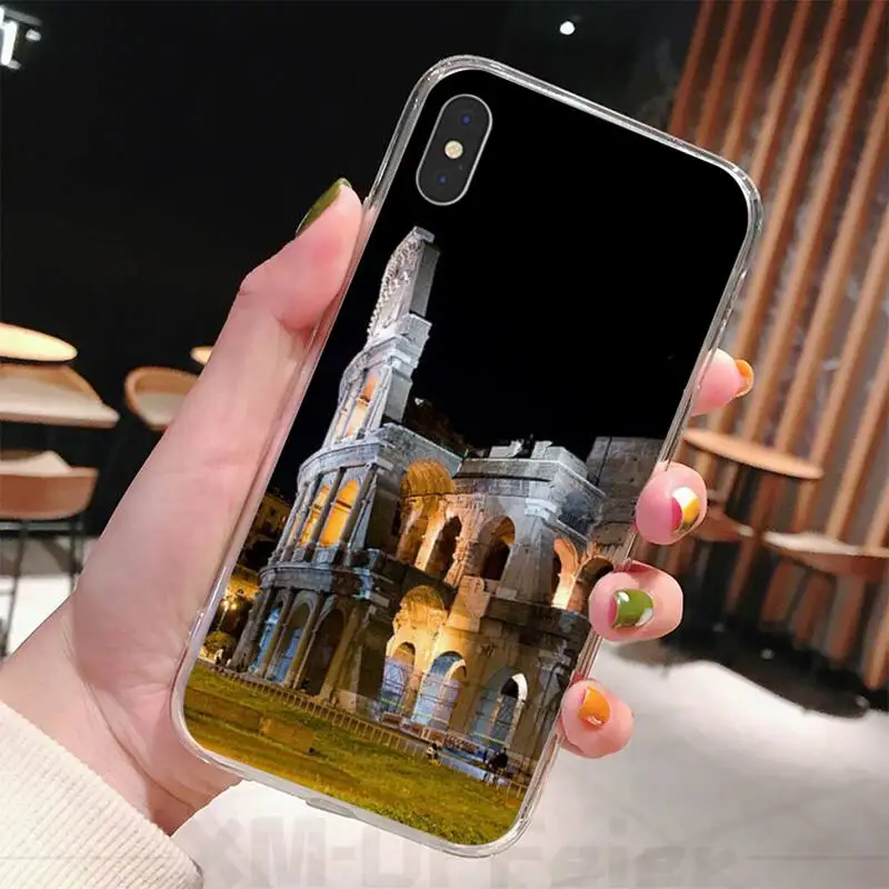 

Colosseum transparent phone case for iphone 11 12 Pro Max X XS 7 8 PLUS XR SE 2020 Cover