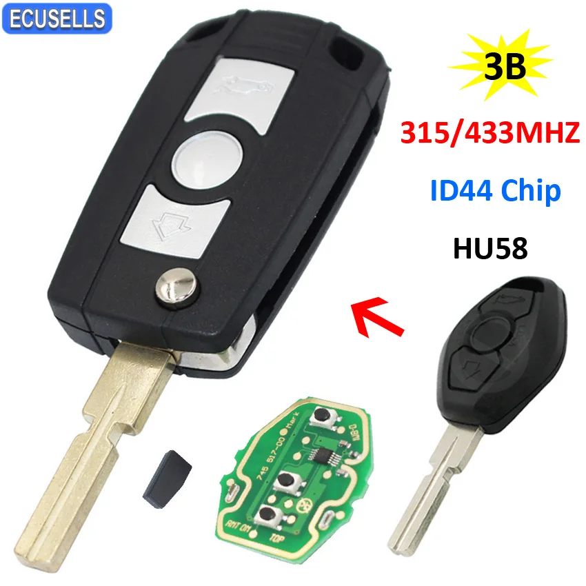 Новый Сменный раскладной дистанционный ключ Fob складной смарт для BMW Z3 Z4 X3 X5 E36 3 5 7