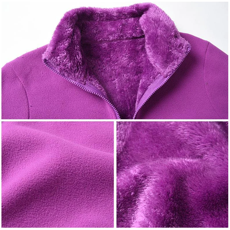 Женская уличная зимняя флисовая куртка ветрозащитная утепленная с воротником